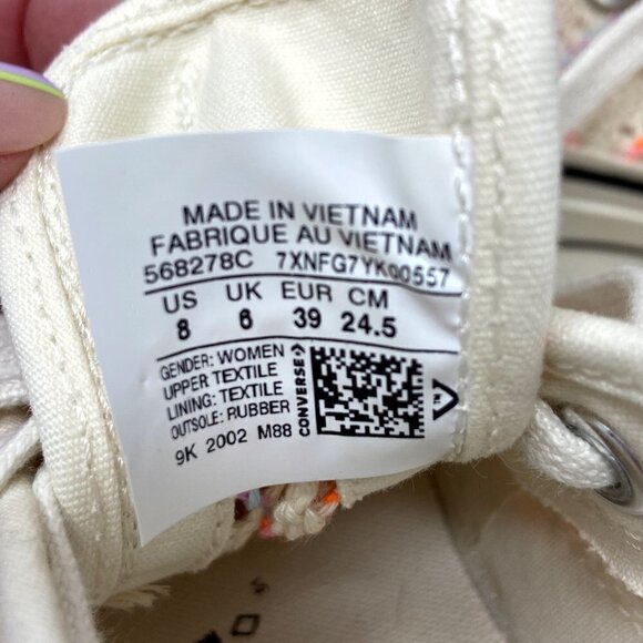 CONVERSE | Chuck Taylor All Star Platform Boho Crochet Wmns 8 Cream - Picture 8 of 11